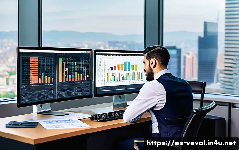 기업가치평가사 취업 후기 - **Prompt 1: The Valuation Detective's Workspace**
    A highly detailed, realistic image of a divers...