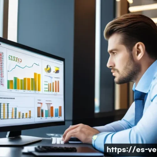 기업가치평가사 전문성 향상 위한 공부법 - A professional financial analyst in a modern office setting, intently reviewing detailed financial s...