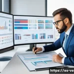 기업가치평가사 자산 평가 기준 - A professional business valuation expert in a modern Spanish office environment, analyzing financial...