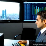 기업가치평가사 경력 전환 - Photorealistic career-transition scene in a modern Madrid financial district office, a confident Spa...